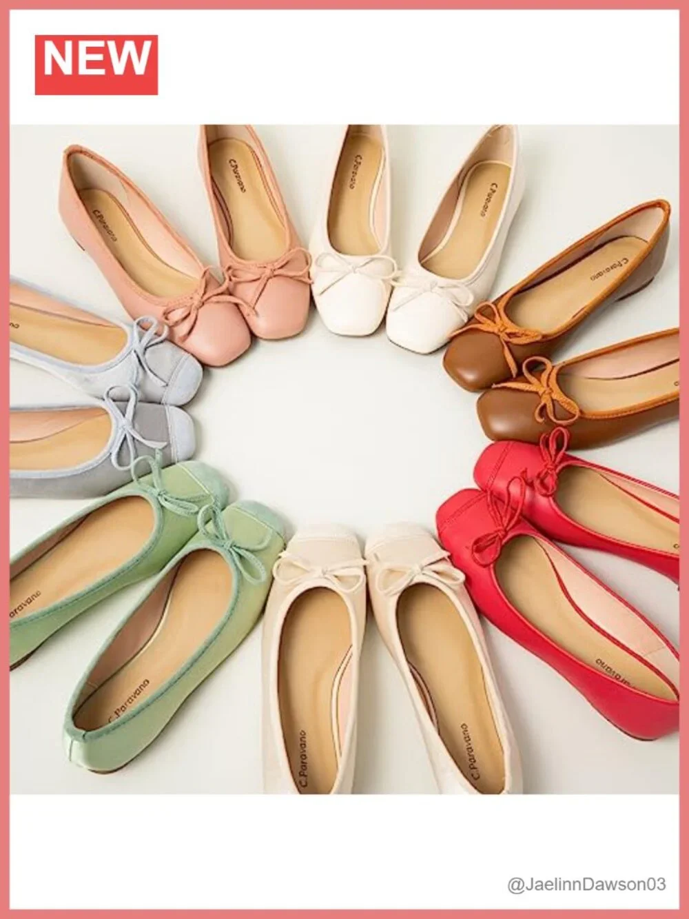 Leather Square Toe Bow Ballet Flats Slip-on Women's Shoes